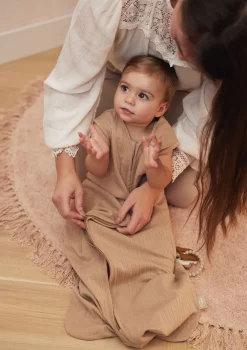 Hot Jersey Baby Schlafsack Jersey 'Ajour' TOG 0,5 Biscuit Kinder Schlafsäcke|Bettzubehör