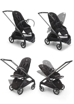 Discount Kinderwagen 'Dragonfly' Schwarz / Waldgrün Kinder Kinderwagen