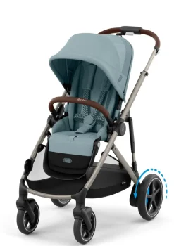 Online Kinderwagen 'e-Gazelle S' Taupe / Stormy Blue Kinder Kinderwagen|E-Kinderwagen