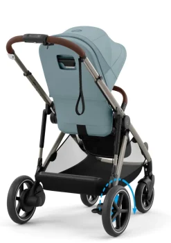 Online Kinderwagen 'e-Gazelle S' Taupe / Stormy Blue Kinder Kinderwagen|E-Kinderwagen