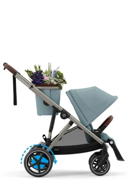 Online Kinderwagen 'e-Gazelle S' Taupe / Stormy Blue Kinder Kinderwagen|E-Kinderwagen