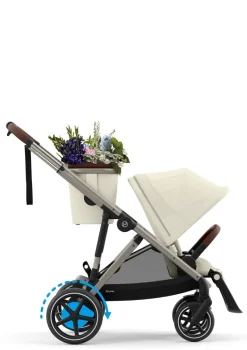 Hot Kinderwagen 'e-Gazelle S' Taupe / Seashell Beige Kinder Kinderwagen|E-Kinderwagen