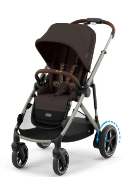 Kinderwagen 'e-Gazelle S' Taupe / Chocolate Brown Kinder Kinderwagen|E-Kinderwagen