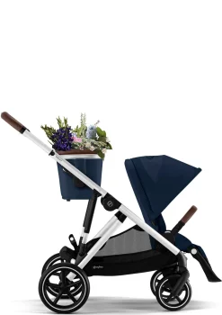 Hot Kinderwagen 'Gazelle S' Silver / Ocean Blue Kinder Kinderwagen|Zwillingswagen