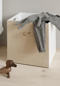 Hot Kisten 'Wood' weiß/eiche Kinder Aufbewahrung|Jugendzimmer