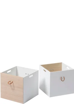 Hot Kisten 'Wood' weiß/eiche Kinder Aufbewahrung|Jugendzimmer