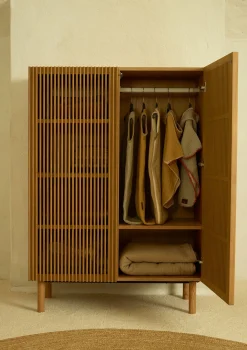 Kleiderschrank 2-türig 'Hai No Ki' Natural Ash Kinder Kleiderschränke & Regale