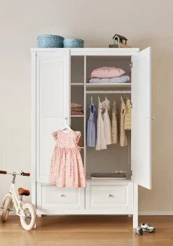 Discount Kleiderschrank 2-türig weiß Kinder Kleiderschränke & Regale