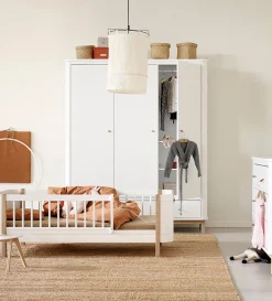 Kleiderschrank 'Wood' 3-türig weiss / Eiche Kinder Jugendzimmer|Jugendzimmer