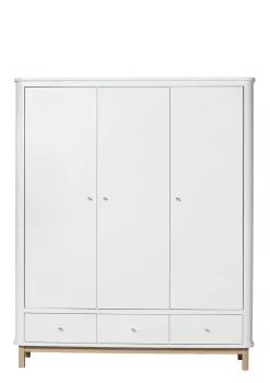 Kleiderschrank 'Wood' 3-türig weiss / Eiche Kinder Jugendzimmer|Jugendzimmer