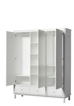 Clearance Kleiderschrank 'Wood' 3-türig weiss Kinder Kleiderschränke & Regale