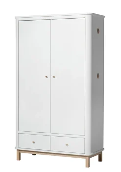 Best Kleiderschrank 'Wood' 2-türig weiss / Eiche Kinder Kleiderschränke & Regale
