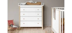 Best Kommode 'Wood' 4 Schubladen weiß/Eiche Kinder Wickelkommoden & Wickeltische|Wickelkommoden & Wickeltische