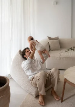 Discount Lounger Sitzsack Cord Creme Beige Kinder Jugendzimmer|Jugendzimmer