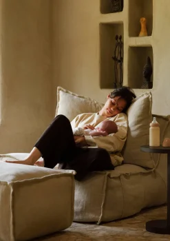 New Lounge-Sessel 'Linen Lounger' Beige Kinder Stillen & Stillzubehör|Living