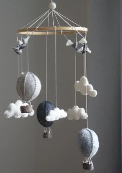 Best Mobile 'Air Balloons/Pennants' Grey Kinder Spieluhren & Mobiles|Spieluhren & Mobiles