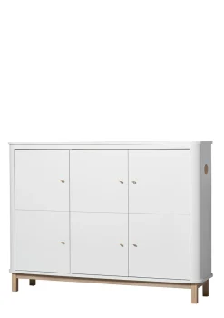 Outlet Multi-Schrank 'Wood' 3-türig weiss / Eiche Kinder Living|Kleiderschränke & Regale
