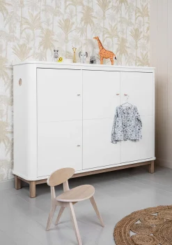 Outlet Multi-Schrank 'Wood' 3-türig weiss / Eiche Kinder Living|Kleiderschränke & Regale
