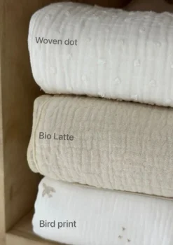 Hot Musselin Mulltuch 'Bird' Off-White 135 x 100 cm Pucktücher|Mulltücher