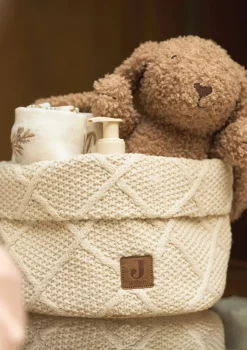 Outlet Pflegekörbchen 'Check Knit' Oatmeal Kinder Badzubehör|Badzubehör