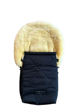 New Premium Lammfell-Fußsack für Babywanne & Kinderautositz midnight black Kinder Zubehör Kindersitz|Fußsäcke