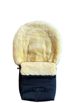 New Premium Lammfell-Fußsack für Babywanne & Kinderautositz midnight black Kinder Zubehör Kindersitz|Fußsäcke