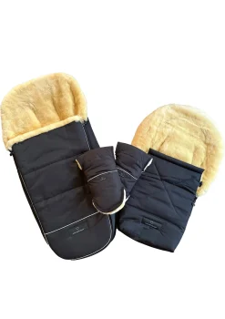 New Premium Lammfell-Fußsack für Babywanne & Kinderautositz midnight black Kinder Zubehör Kindersitz|Fußsäcke