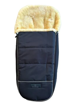 New Premium Lammfell-Fußsack midnight black Kinder Fußsäcke