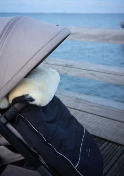 New Premium Lammfell-Fußsack midnight black Kinder Fußsäcke