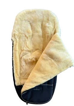 New Premium Lammfell-Fußsack midnight black Kinder Fußsäcke