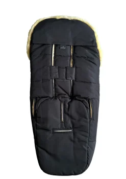 New Premium Lammfell-Fußsack midnight black Kinder Fußsäcke