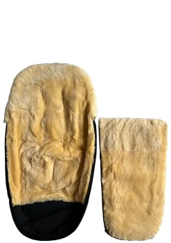 New Premium Lammfell-Fußsack midnight black Kinder Fußsäcke