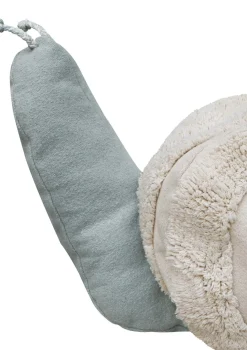 Outlet Sitzkissen 'Mr. Snail' Blue / Natural Kinder Decken & Kissen|Decken & Kissen