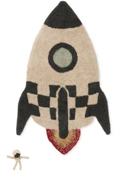 Clearance Teppich mit Weltraum-Motiv 'Rocket' waschbar 135 x 85 cm Kinder Spielmatten & Spieldecken