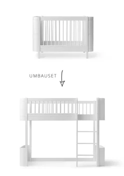 Umbauset für 'Wood Mini+' Babybett inkl. Junior-Erweiterung zum halbhohen Hochbett Kinder Hochbetten & Etagenbetten|Babybetten & Kinderbetten