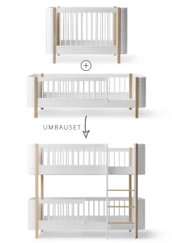 Outlet Umbauset für 'Wood Mini+' Baby- und Juniorbett zum halbhohen Etagenbett Weiß / Eiche Kinder Hochbetten & Etagenbetten|Babybetten & Kinderbetten