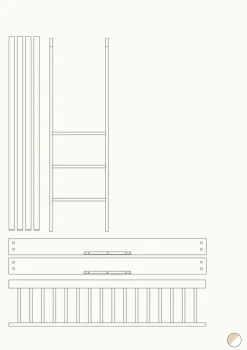 Outlet Umbauset für 'Wood Mini+' Baby- und Juniorbett zum halbhohen Etagenbett Weiß / Eiche Kinder Hochbetten & Etagenbetten|Babybetten & Kinderbetten