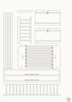 Hot Umbauset für 'Wood Mini+' halbhohes Hochbett zum halbhohen Etagenbett Kinder Hochbetten & Etagenbetten|Babybetten & Kinderbetten