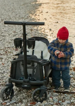 Discount Veganer Lammfell-Sitzeinsatz weiß/schwarz Kinder Fußsäcke
