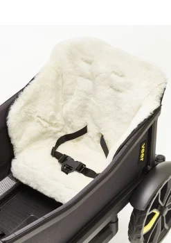 Discount Veganer Lammfell-Sitzeinsatz weiß/schwarz Kinder Fußsäcke