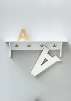 Hot Wandregal 'Seaside' groß mit Haken weiß Kinder Wanddekoration|Kleiderschränke & Regale