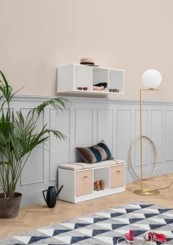 Outlet Wandregal 'Wood' horizontal 3x1 weiß Kinder Living|Wanddekoration