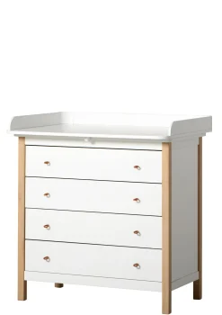 Sale Wickelkommode 'Wood' 4 Schubladen weiß/Eiche Kinder Wickelkommoden & Wickeltische|Wickelkommoden & Wickeltische