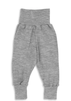 Wolle/Seide Baby-Hose hellgrau melange Unterteile
