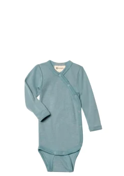 Discount Wolle/Seide Wickelbody Langarm Bodys & Strampler