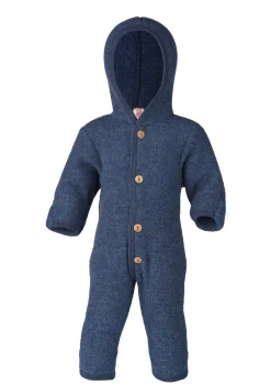 Best Wollfleece Overall mit Kapuze blau melange Overalls