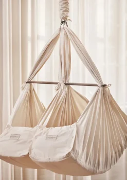 Best Zwillings-Federwiege Natur Kinder Beistellbetten & Babywiegen|Beistellbettchen & Babywiegen